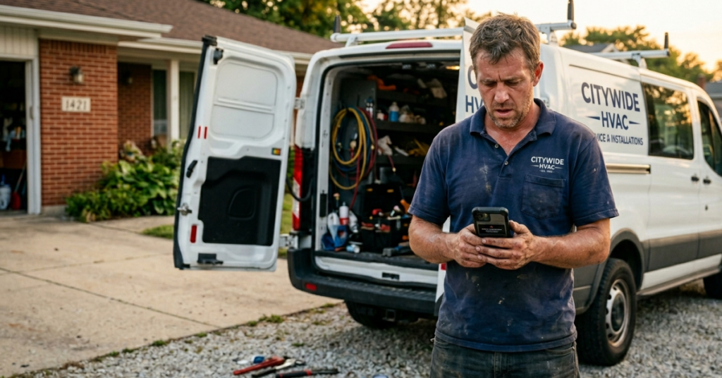 Frustrated business owner looking at phone showing deleted Google reviews with question marks